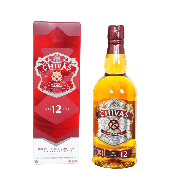 Chivas 12 năm là sản phẩm chứa nhiều lớp Whisky Lúa mạch và Whisky Mạch nha khác nhau, được chưng cất từ nhiều vùng khắp đất nước Scotland.